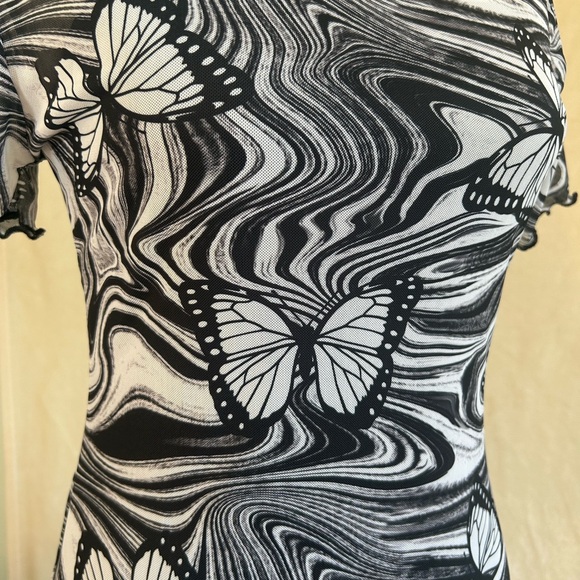 Mesh Bodycon Pattern Dress - Picture 2 of 4